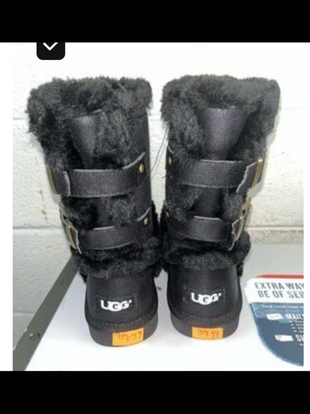 UGG Black Shearling Buckle Tall Boots